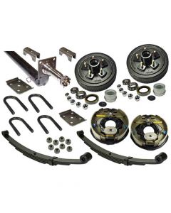 3,500 lb. Drop Axle Assembly with Electric Brakes & 5-Bolt on 4-1/2 Inch Hub/Drums - 76 Inch Hub Face