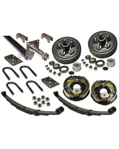 3,500 lb. Drop Axle Assembly with Electric Brakes & 5-Bolt on 4-1/2 Inch Hub/Drums - 64 Inch Hub Face