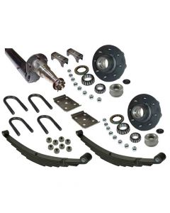 6,000 lb. Drop Axle Assembly with Brake Flanges & 8-Bolt on 6-1/2 Inch Hubs - 89-1/2 Inch Hub Face