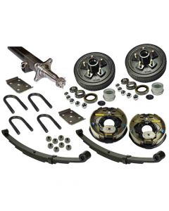 3,500 lb. Straight Axle Assembly with Electric Brakes & 5-Bolt on 4-1/2 Inch Hub/Drums - 74 Inch Hub Face