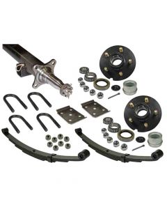3,500 lb. Straight Axle Assembly with Brake Flanges & 5-Bolt on 4-1/2 Inch Hubs - 86 Inch Hub Face