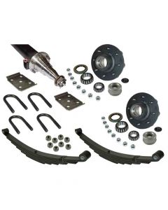 6,000 lb. Straight Axle Assembly with Brake Flanges & 8-Bolt on 6-1/2 Inch Hubs - 86 Inch Hub Face