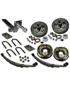 3,500 lb. Drop Axle Assembly with Electric Brakes & 5-Bolt on 4-1/2 Inch Hub/Drums - 76 Inch Hub Face