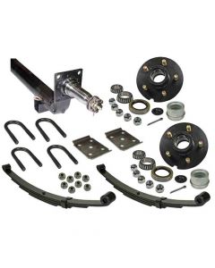 3,500 lb. Drop Axle Assembly with Brake Flanges & 5-Bolt on 4-1/2 Inch Hubs - 88 Inch Hub Face