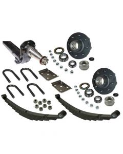 6,000 lb. Drop Axle Assembly with Brake Flanges & 8-Bolt on 6-1/2 Inch Hubs - 89-1/2 Inch Hub Face