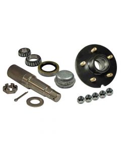 Single - 5-Bolt On 4-1/2 Inch Hub Assembly - Includes (1) 1-3/8 Inch To 1-1/16 Inch Tapered Spindle & Bearings