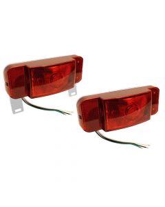 Optronics One L.E.D. Low Profile Combination RV Tail Lights (RVSTLW6061-KIT) Pair - White Base