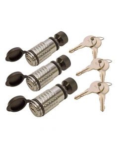 Keyed Alike - Spare Tire Lock - Adjustable 1/4 Inch to 7/8 Inch Internal Width - 1/2 Inch Diameter Pin - 3 Pack 