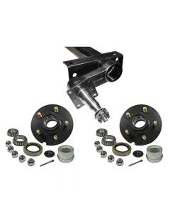 3,500 lb. Torsional Axle Assembly with Brake Flanges & 5-bolt on 4-1/2 Inch Hubs