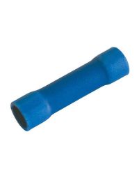 25 Pack - Vinyl Butt Connector, Butted Seam, Blue, 16-14 Gauge