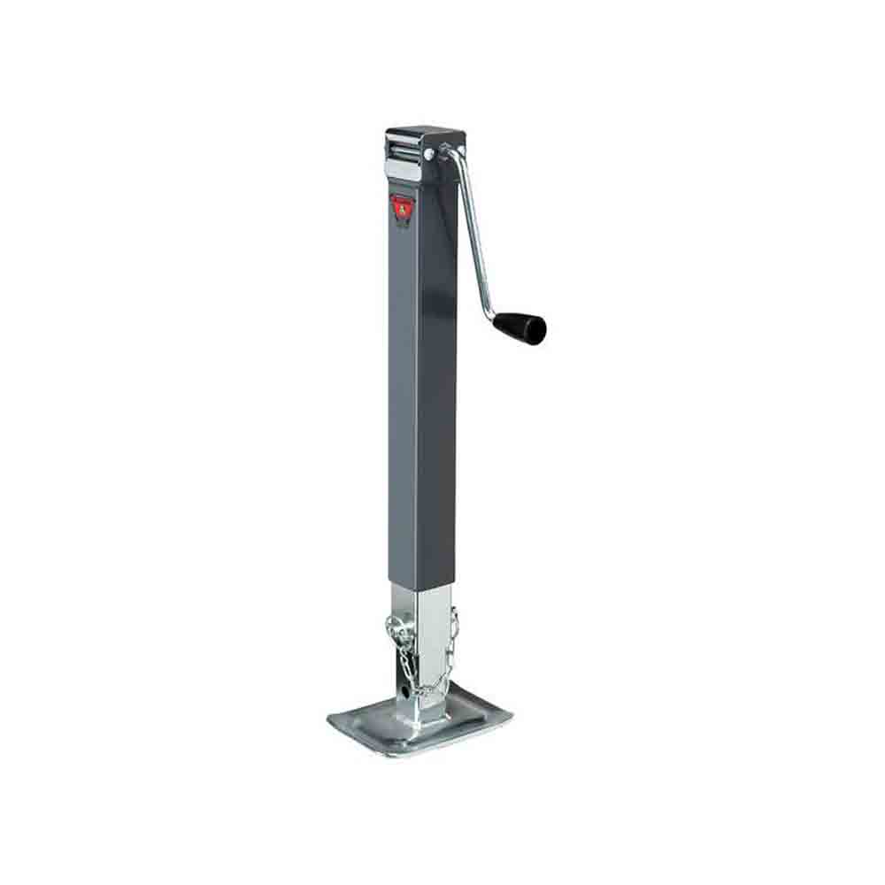 Bulldog Square Trailer Jack, No Mount, 8,000 lbs. Support Capacity, Side Wind, Weld-On, 15 in. Travel