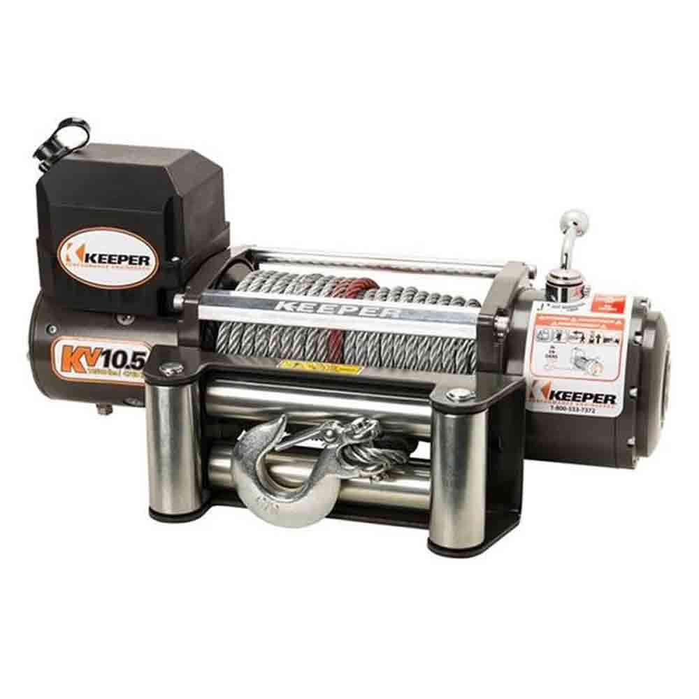 Keeper (KV10022) 10,000 lbs. Capacity Single Line Pull 12V DC Electric Winch