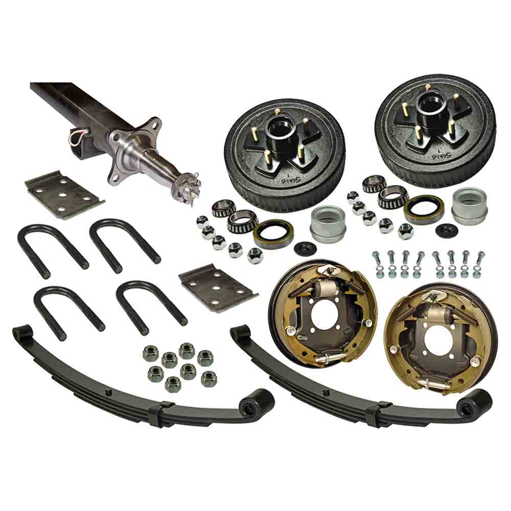 3,500 lb. Straight Axle Assembly with Hydraulic Brakes & 5-Bolt on 4-1/2 Hub/Drums - 86 Inch Hub Face