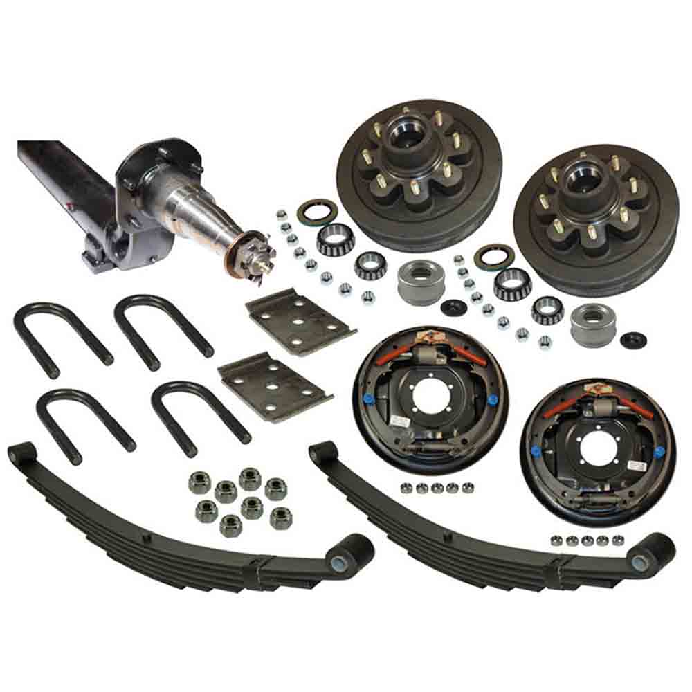 5,200 lb. Drop Axle Assembly with Hydraulic Brakes & 8-Bolt on 6-1/2 Inch Hub/Drums - 89-1/2 Inch Hub Face