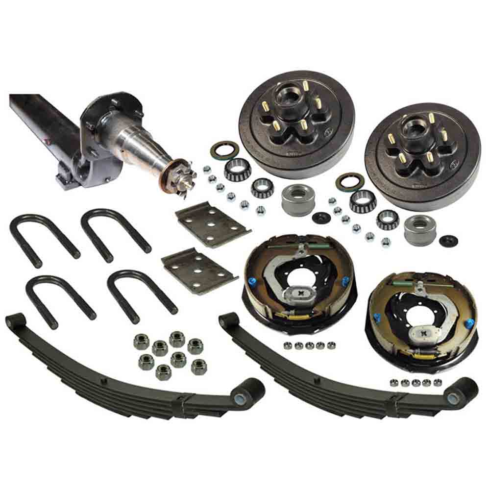 6,000 lb. Drop Axle Assembly with Electric Brakes & 6-Bolt on 5-1/2 Hub/Drums - 89-1/2 Inch Hub Face