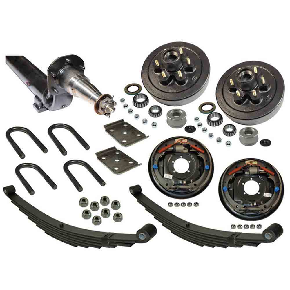 5,200 lb. Drop Axle Assembly with Hydraulic Brakes & 6-Bolt on 5-1/2 Hub/Drums - 89-1/2 Inch Hub Face