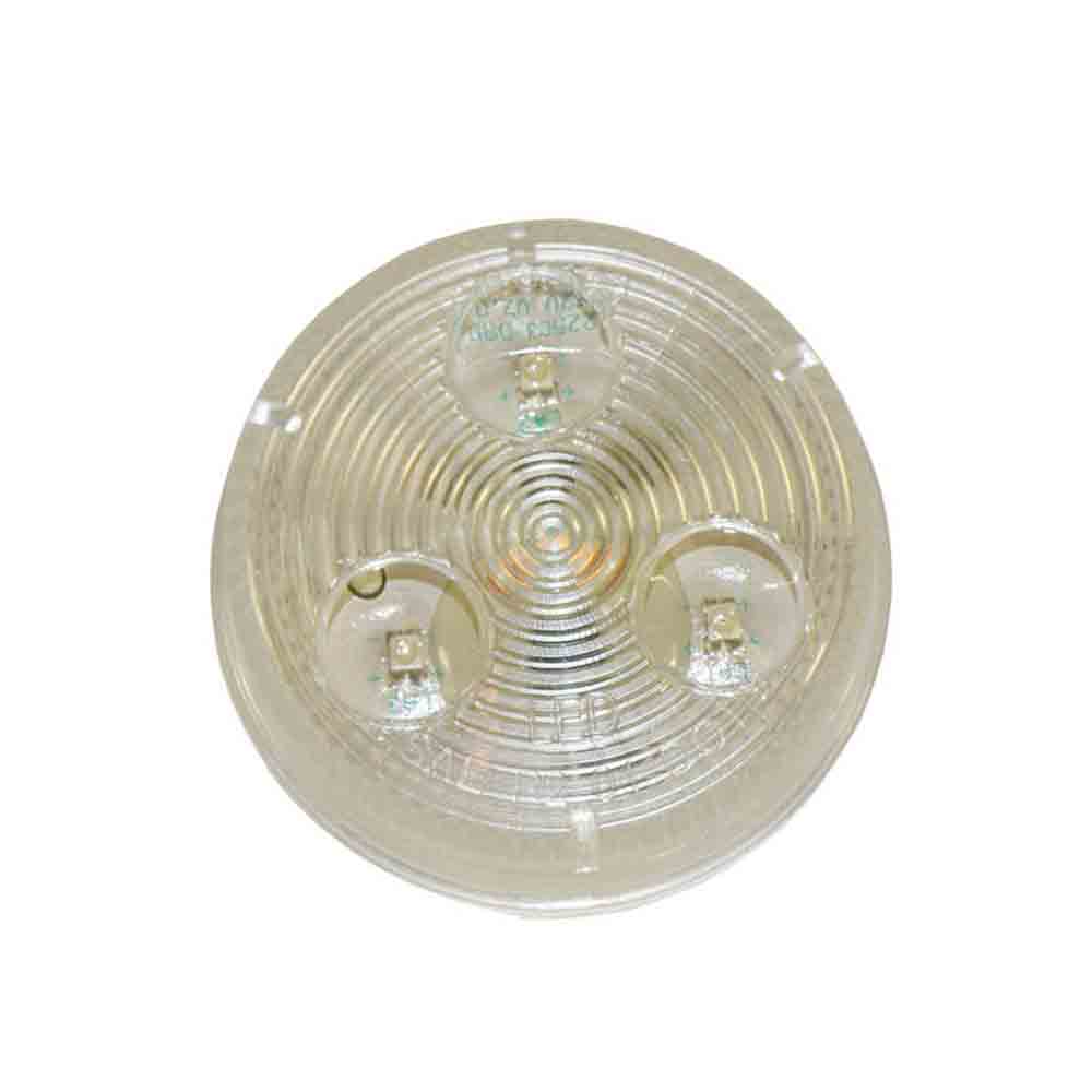 Sealed LED Marker/Clearance Light - 2 Inch Round - Red with Clear Lens