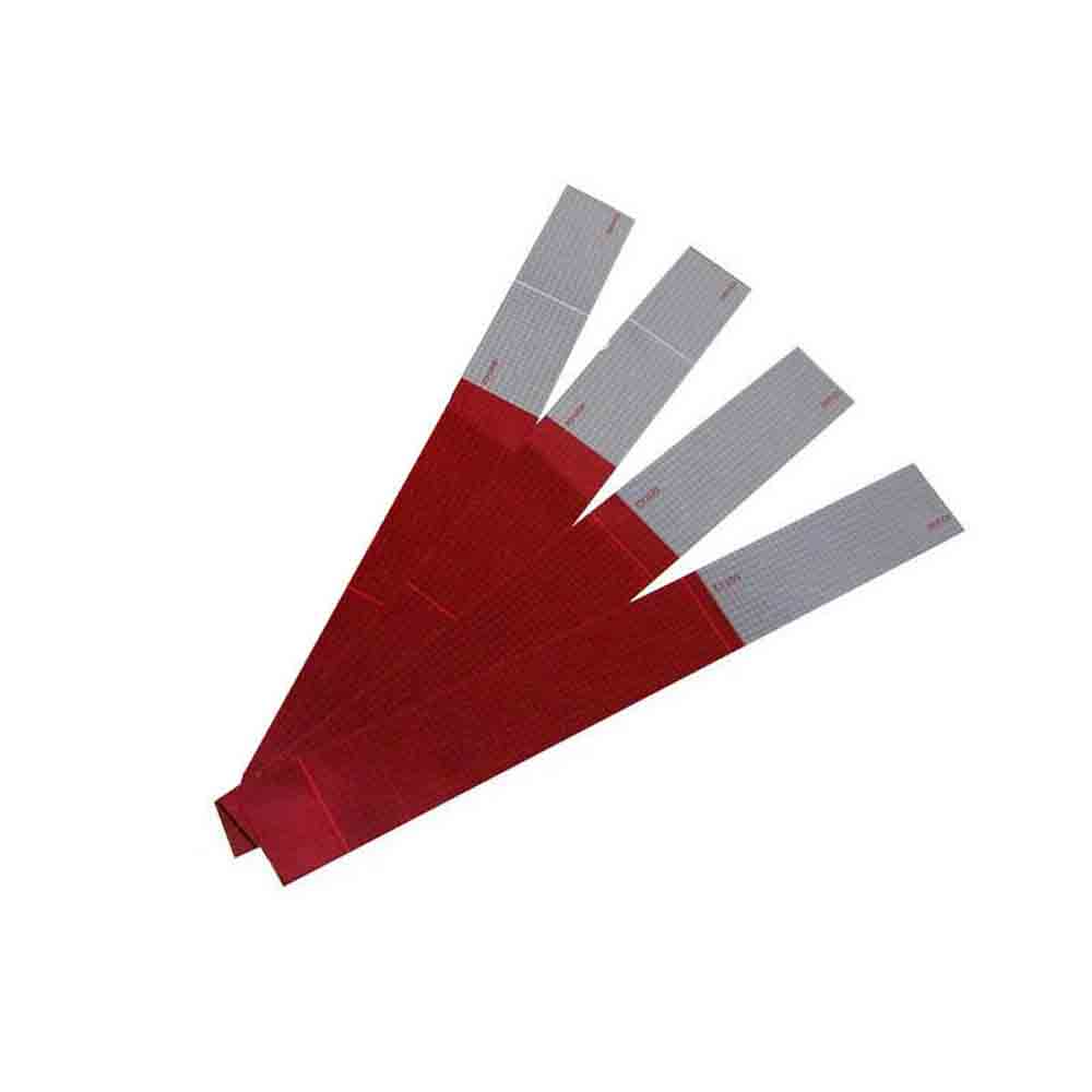 4-Pack Conspicuity Reflective Red and White Tape Strips