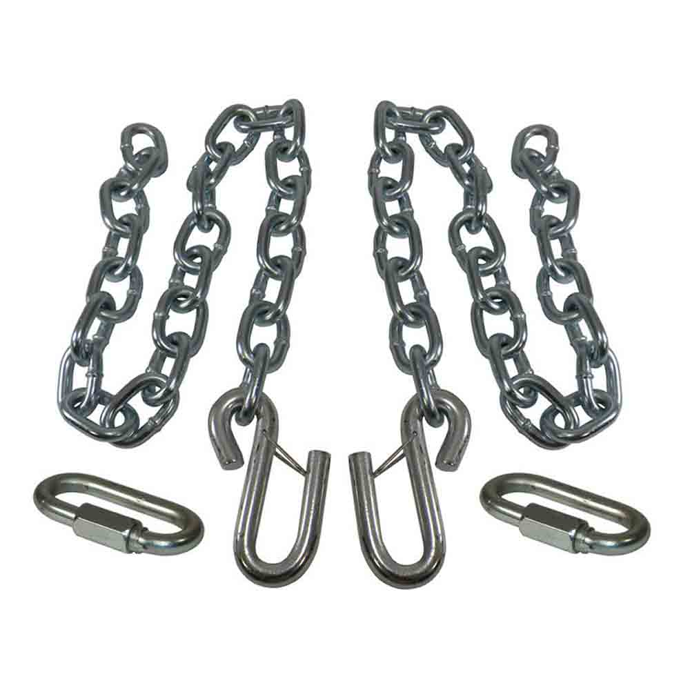 3/8 Inch Safety Chains with Wire Latches And 1/4 Inch Quick Links