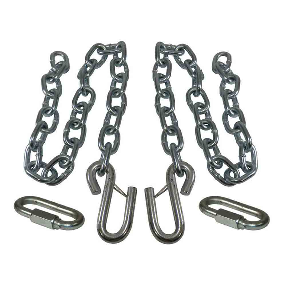 Trailer Safety Chains with Wire Latches and 5/16 Inch Quick Links