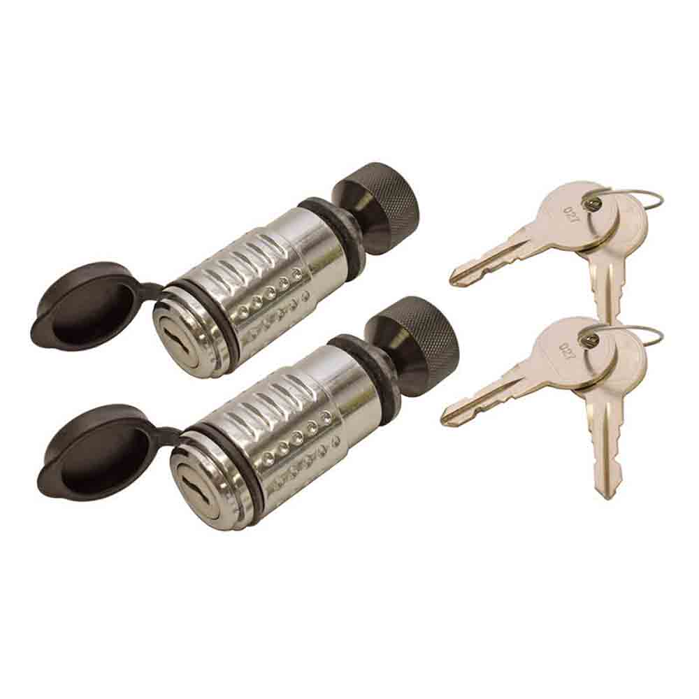 Keyed Alike - Spare Tire Lock - Adjustable 1/4 Inch to 7/8 Inch Internal Width - 1/2 Inch Diameter Pin - 2 Pack
