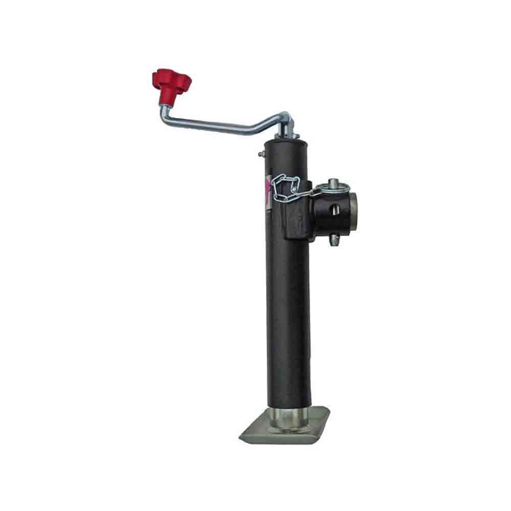 Ram 5,000 lb. Support, 3,000 lb. Lift Capacity, Swivel Pipe Mount, Top Wind Trailer Jack